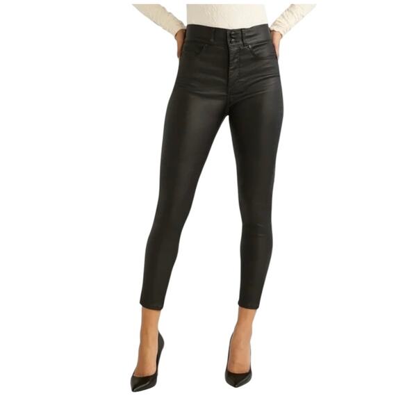 NEW SOFIA JEANS Lift & Sculpt Skinny Super High Rise Faux Leather Pants Black 6 - Picture 1 of 5